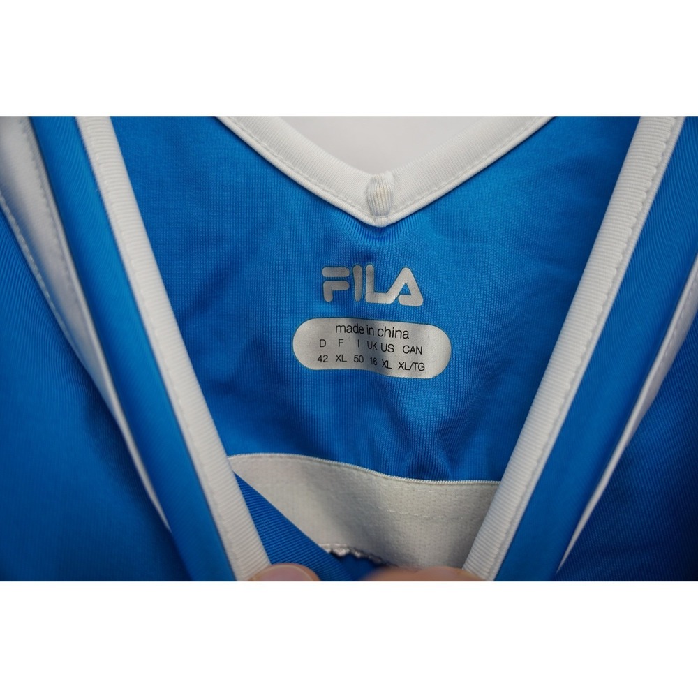 Fila Tennis Dress Womens XL Blue Striped Ruffle Hem V-Neck Athletic Excellent - Picture 5 of 6